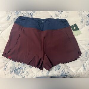 Tuckernuck Burgundy and Navy Scalloped Athletic Shorts